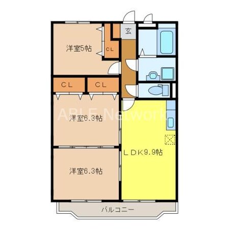 グラース蔵上参番館の物件間取画像